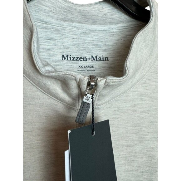 Mizzen+Main Proflex Quarter Zip Men’s XXL Pullover Performance Golf Beige NWT - Picture 2 of 12